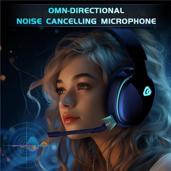 Wireless Gaming Headset PS5 PS4 PC Switch Bluetooth Mic Noise Canceling Black - Picture 4 of 7